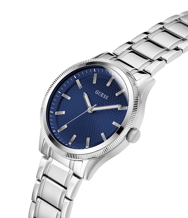 Guess Men's Analog Silver Tone Stainless Steel Analog Bracelet Watch