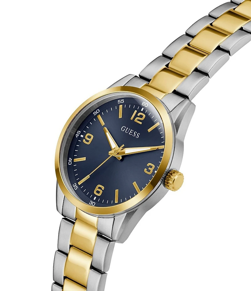 Guess Men's Analog Two Tone Stainless Steel Bracelet Watch