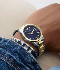 Guess Men's Analog Two Tone Stainless Steel Bracelet Watch