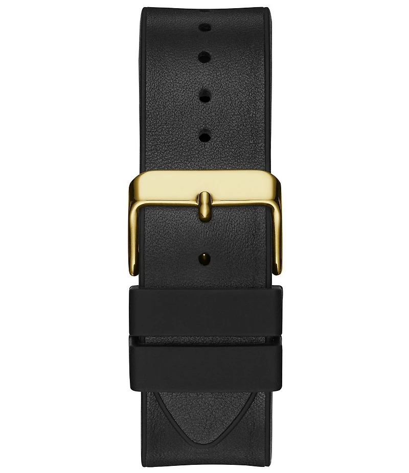 Guess Men's Black And Gold-Tone Square Multifunction Watch