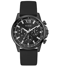 Guess Men's Round 44mm Chronograph Silicone Strap Watch