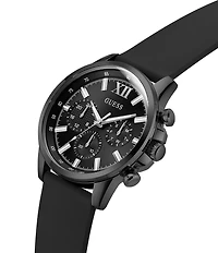 Guess Men's Round 44mm Chronograph Silicone Strap Watch