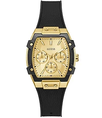 Guess Women's Chronograph Black Silicone Strap Watch