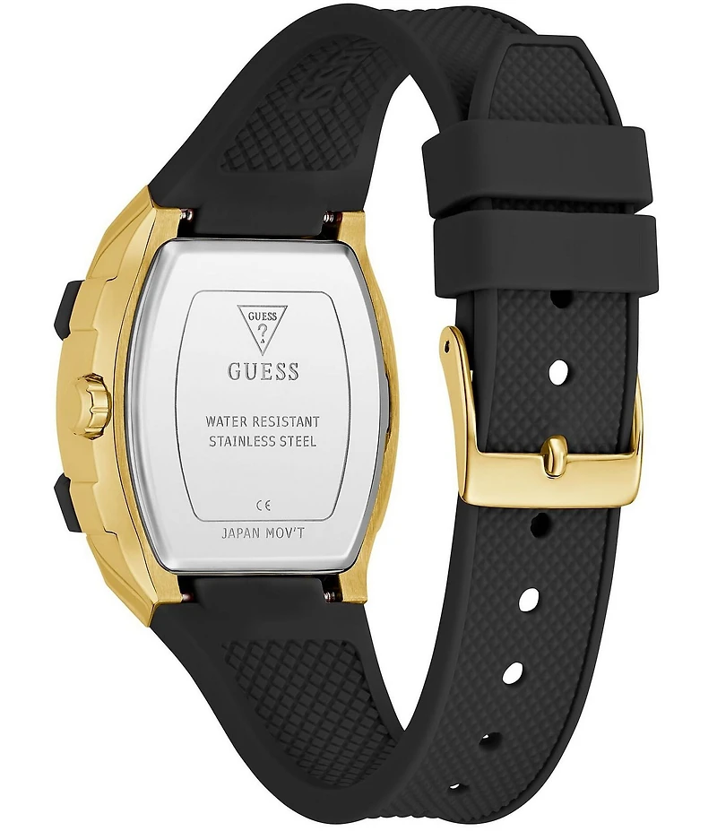 Guess Women's Chronograph Black Silicone Strap Watch