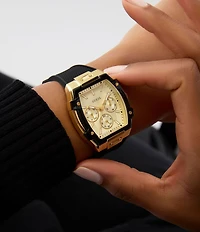 Guess Women's Chronograph Black Silicone Strap Watch