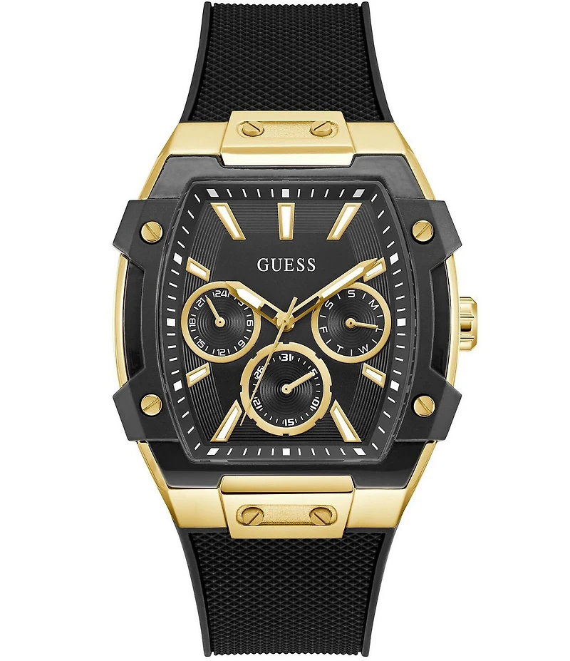 Guess Men's Chronograph Black Silicone Strap Watch