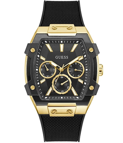 Guess Men's Chronograph Black Silicone Strap Watch