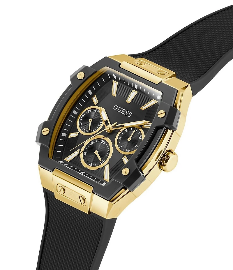 Guess Men's Chronograph Black Silicone Strap Watch