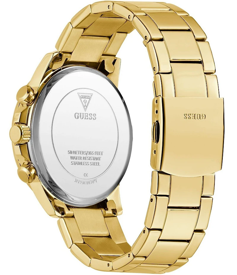 Guess Men's Chronograph Gold Tone Stainless Steel Bracelet Watch