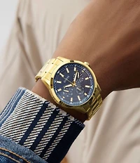 Guess Men's Chronograph Gold Tone Stainless Steel Bracelet Watch