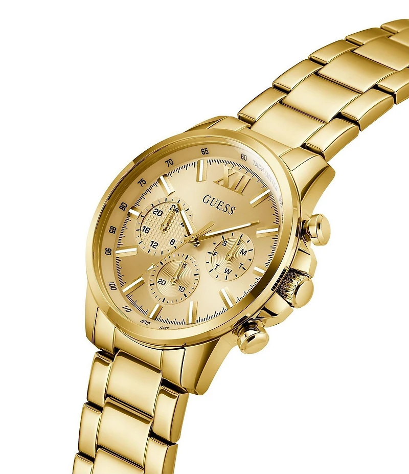 Guess Men's Chronograph Gold Tone Stainless Steel Bracelet Watch