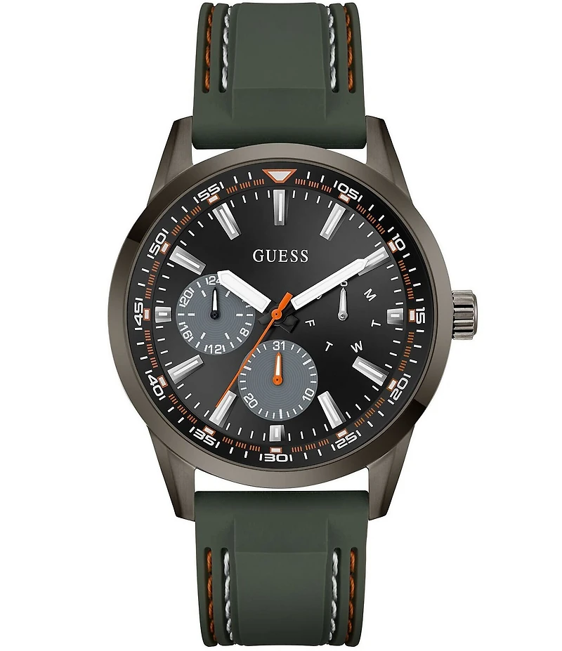 Guess Men's Chronograph Sea Kelp Green Silicone Strap Watch