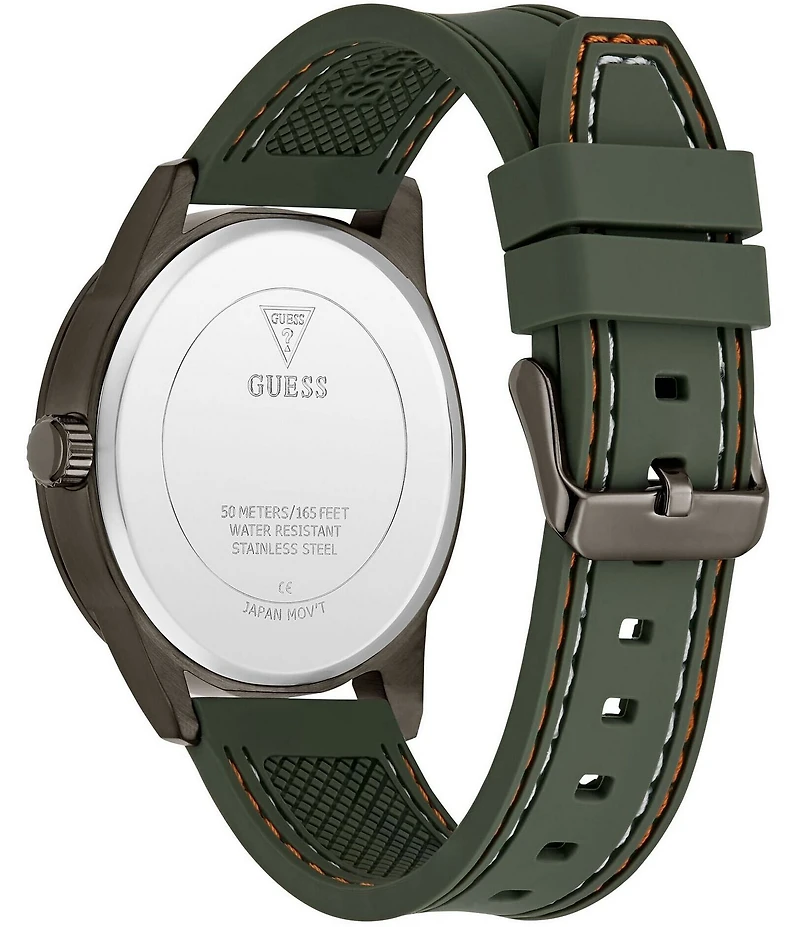 Guess Men's Chronograph Sea Kelp Green Silicone Strap Watch