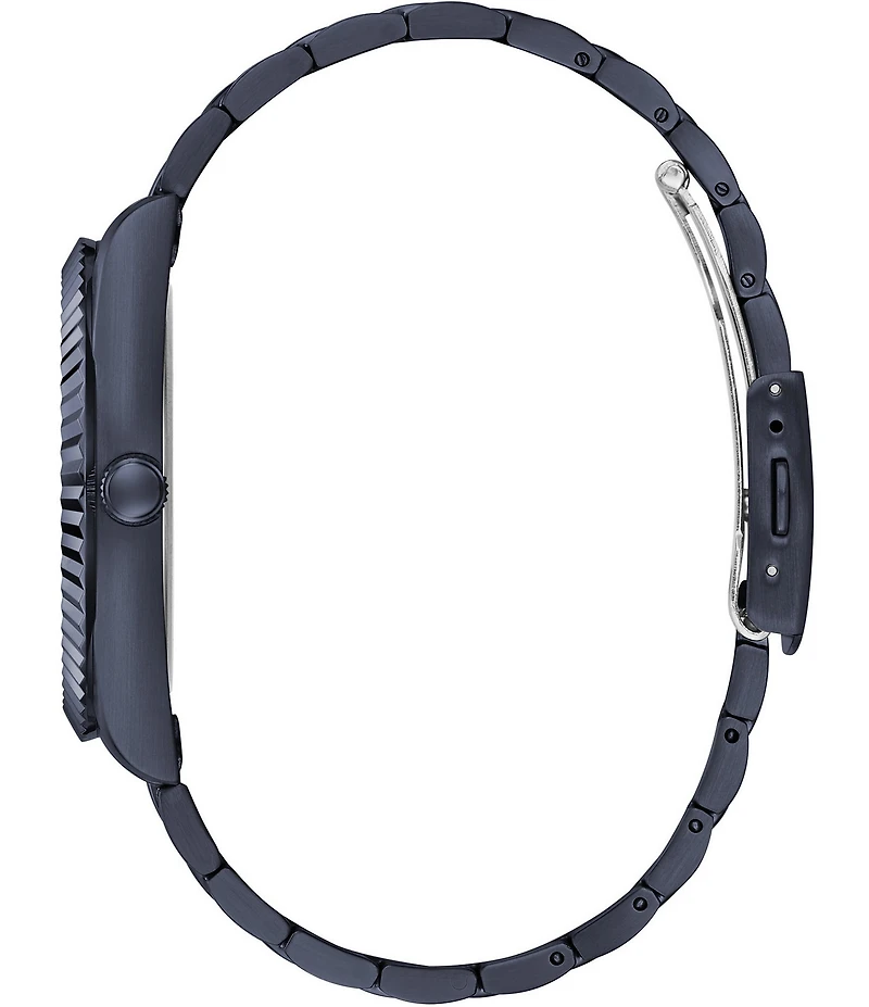 Guess Men's Continental Analog Navy IP Bracelet Watch