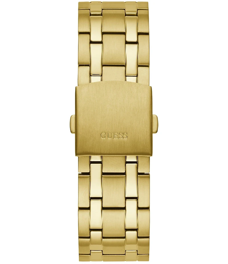 Guess Men's Continental Bling Multifunction Gold-Tone Bracelet Watch