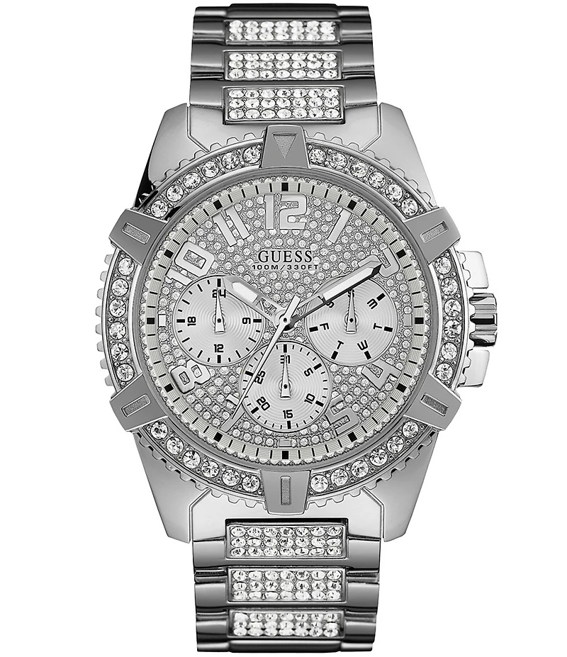 Guess Men's Crystal Embellished Multifunction Watch