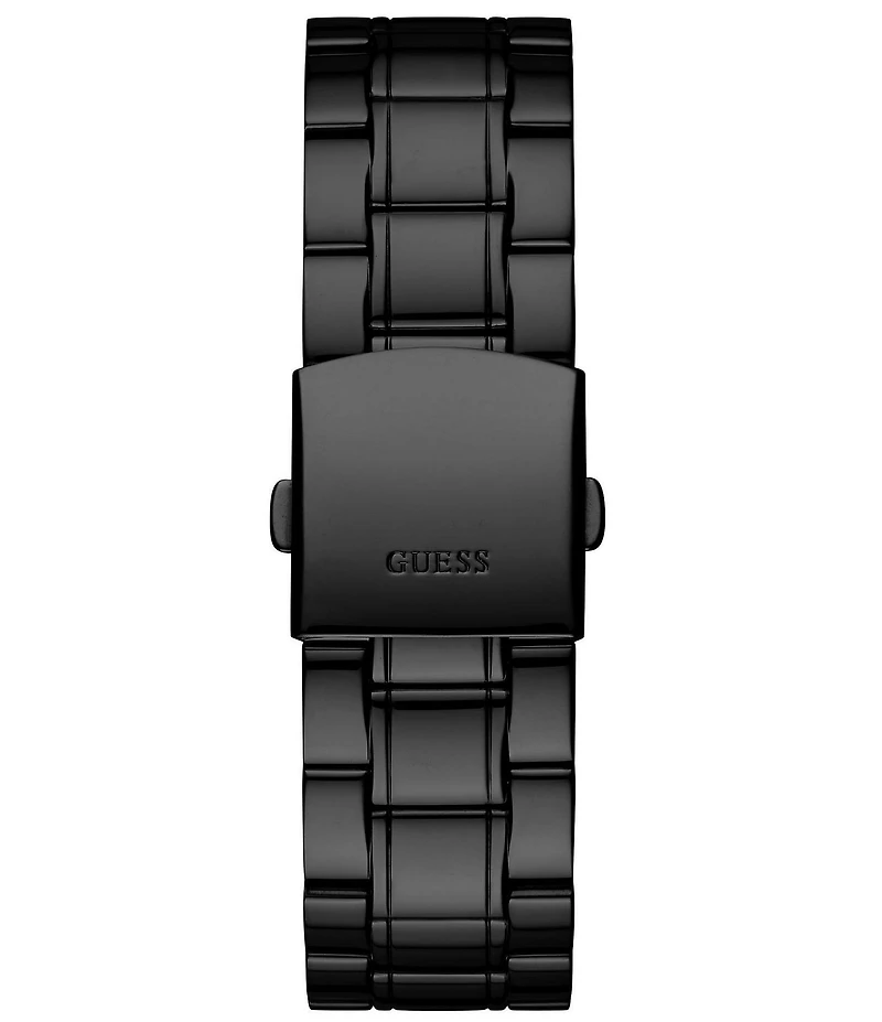 Guess Men's Gold-Tone and Black Diamond Analog Watch