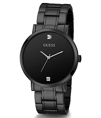 Guess Men's Gold-Tone and Black Diamond Analog Watch