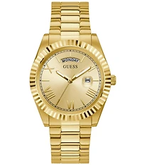 Guess Men's Gold-Tone Stainless Steel Day/Date Watch