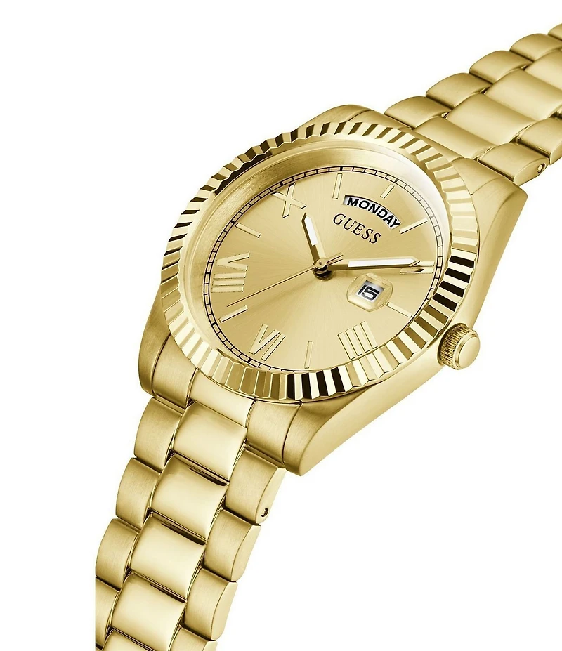 Guess Men's Gold-Tone Stainless Steel Day/Date Watch