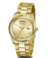 Guess Men's Gold-Tone Stainless Steel Day/Date Watch