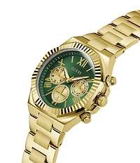 Guess Men's Multifunction Gold Tone Stainless Steel Bracelet Watch
