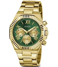 Guess Men's Multifunction Gold Tone Stainless Steel Bracelet Watch