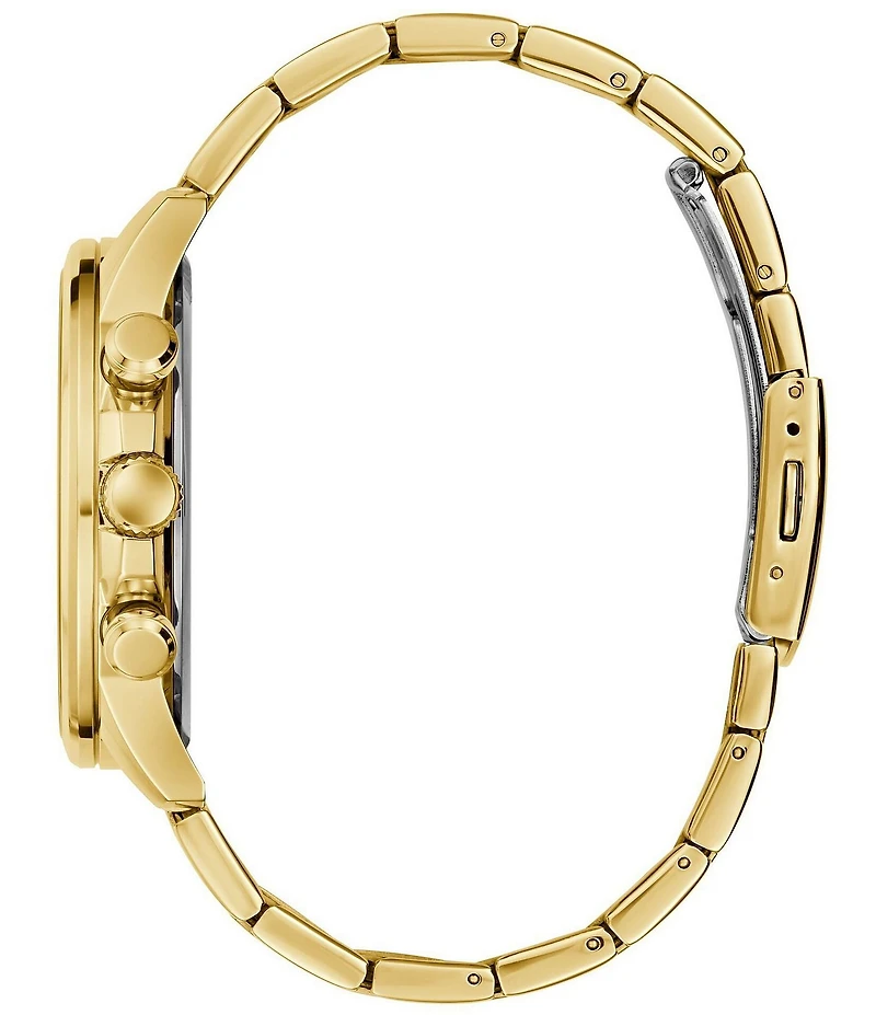 Guess Men's Multifunction Gold Tone Stainless Steel Bracelet Watch