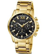 Guess Men's Multifunction Gold Tone Stainless Steel Bracelet Watch