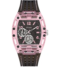 Guess Men's Transparent Chronograph Silicone Strap Watch