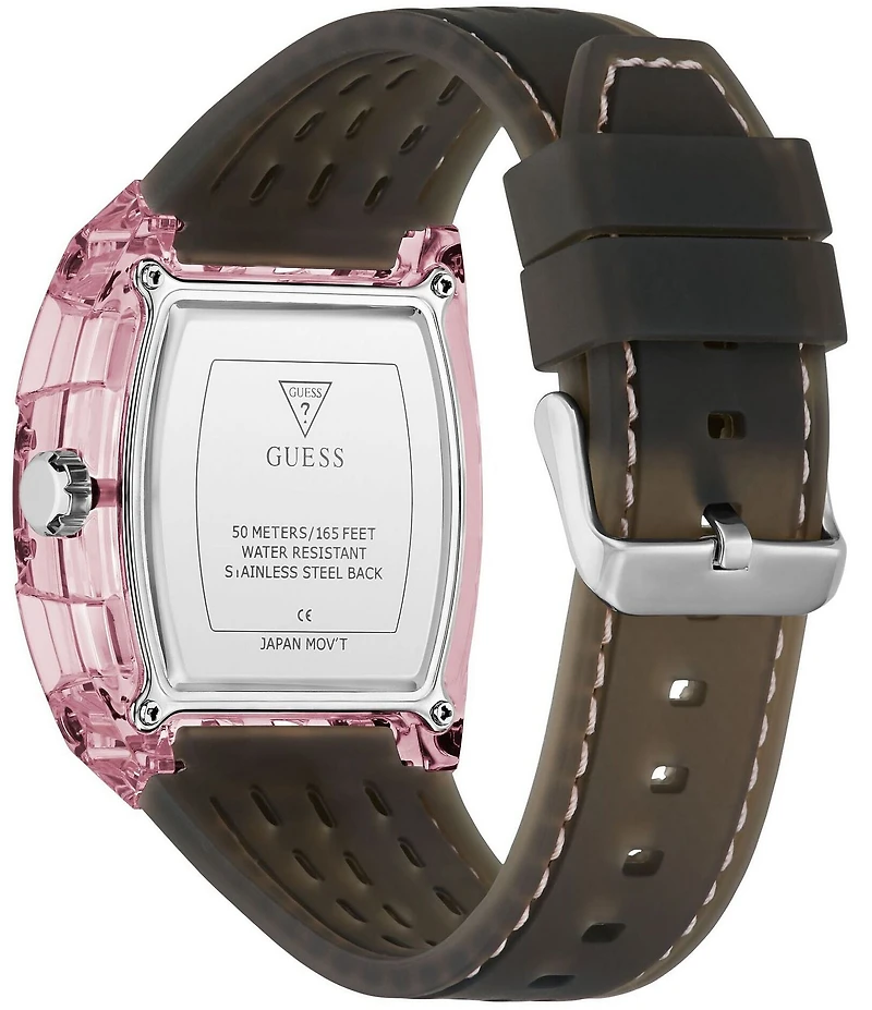 Guess Men's Transparent Chronograph Silicone Strap Watch