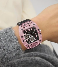 Guess Men's Transparent Chronograph Silicone Strap Watch