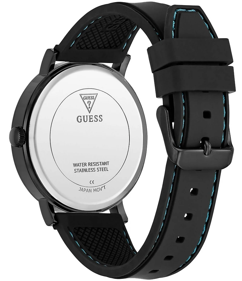 Guess Men's Day of the Dead Multifunction Black Silicone Strap Watch