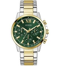 Guess Men's Walker Chronograph Two Tone Stainless Steel Bracelet Watch