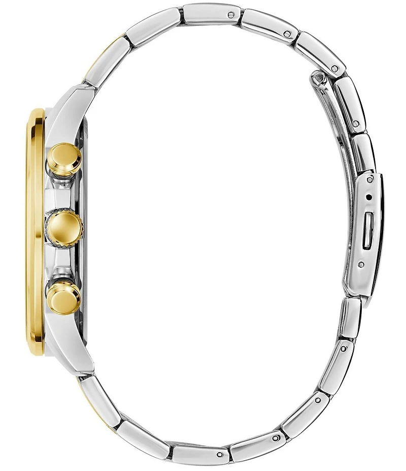 Guess Men's Walker Chronograph Two Tone Stainless Steel Bracelet Watch