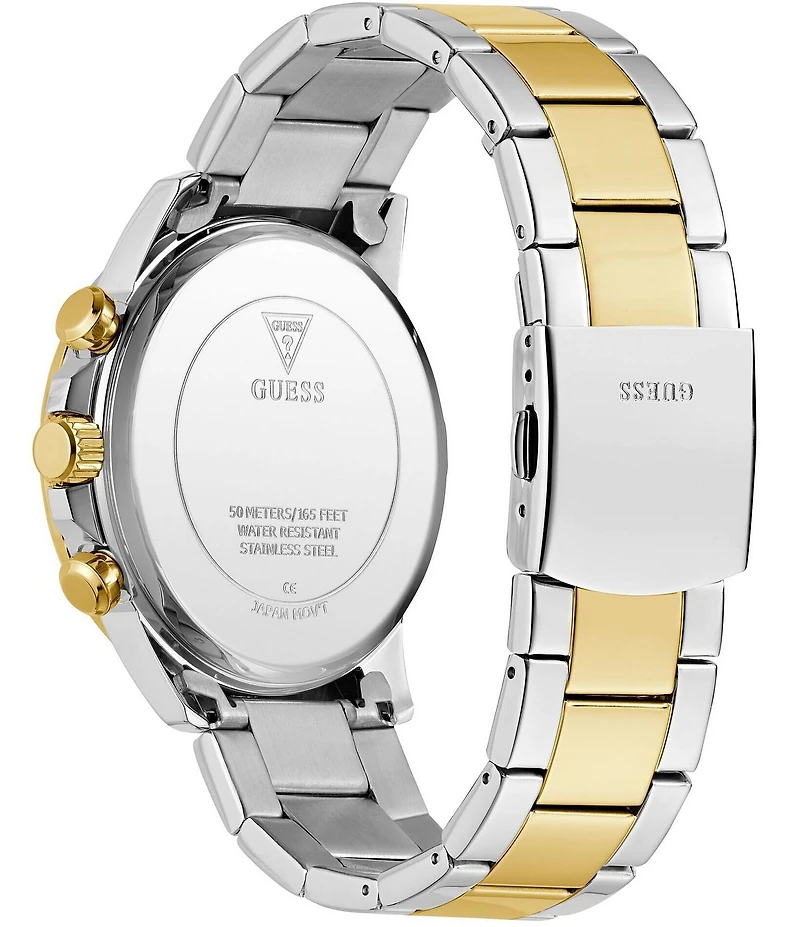 Guess Men's Walker Chronograph Two Tone Stainless Steel Bracelet Watch