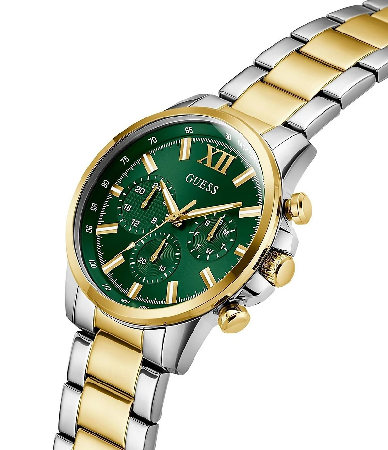 Guess Men's Walker Chronograph Two Tone Stainless Steel Bracelet Watch