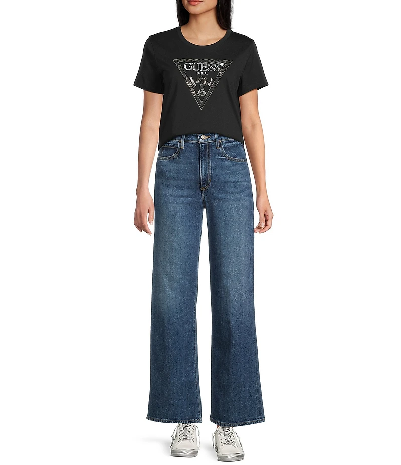 Guess Mid Rise Wide Leg Jeans