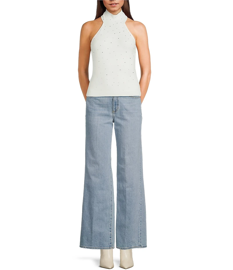 Guess Minara Sleeveless Rhinestone Detailed Sweater Top