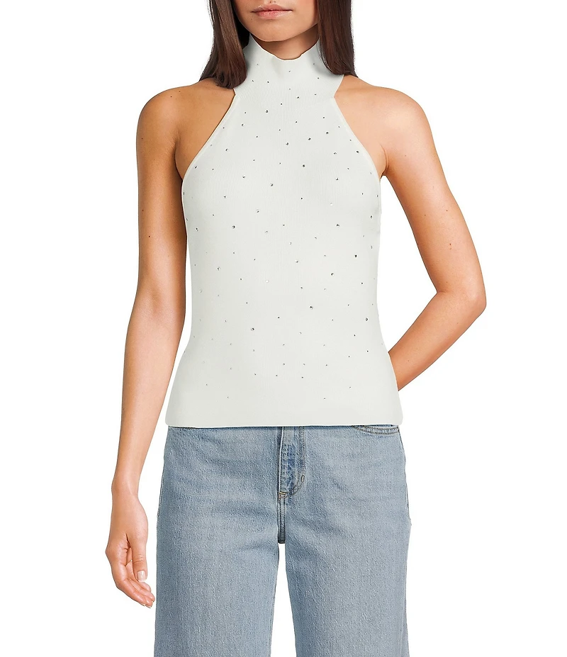 Guess Minara Sleeveless Rhinestone Detailed Sweater Top