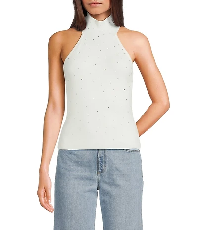 Guess Minara Sleeveless Rhinestone Detailed Sweater Top