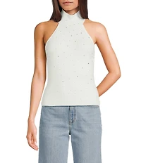 Guess Minara Sleeveless Rhinestone Detailed Sweater Top