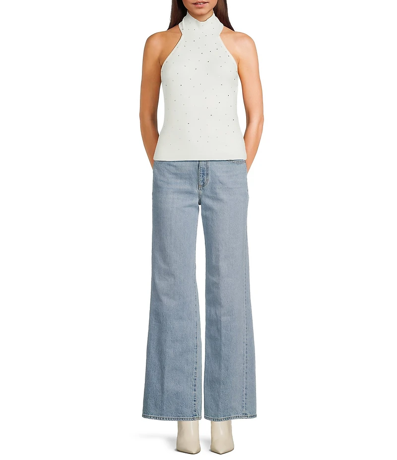 Guess Minara Sleeveless Rhinestone Detailed Sweater Top