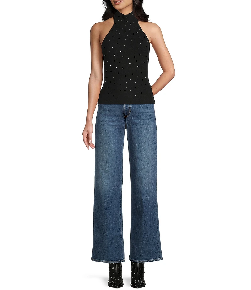 Guess Minara Sleeveless Rhinestone Detailed Sweater Top