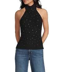 Guess Minara Sleeveless Rhinestone Detailed Sweater Top