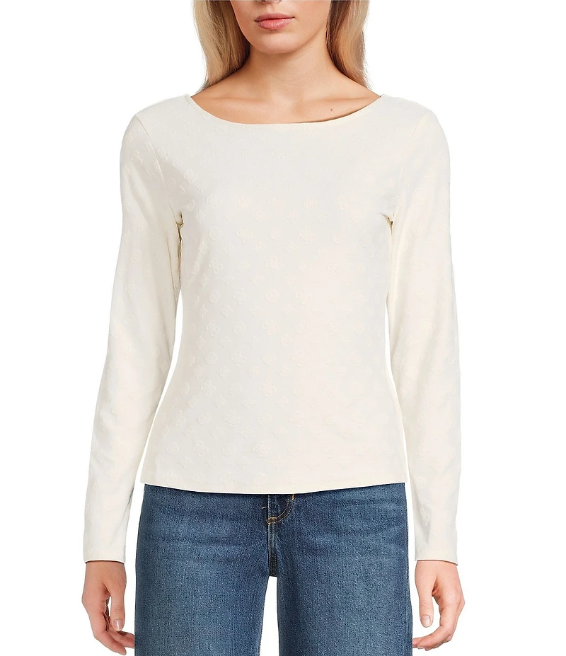 Guess Nadene Long Sleeve Scoop Back Top