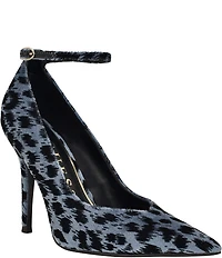 Guess Napril Leopard Print Ankle Strap Pumps