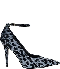 Guess Napril Leopard Print Ankle Strap Pumps