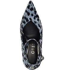 Guess Napril Leopard Print Ankle Strap Pumps