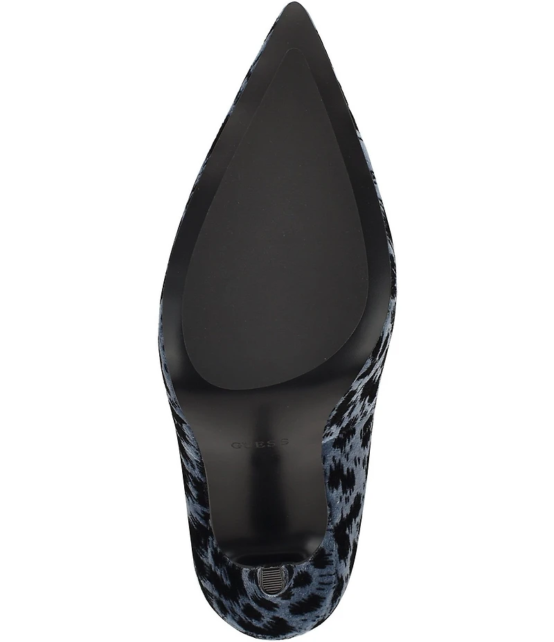 Guess Napril Leopard Print Ankle Strap Pumps